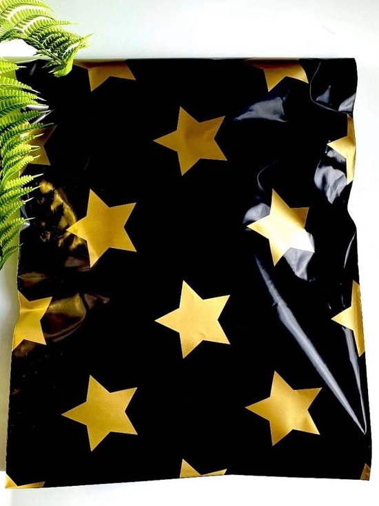 Smilemail Other - Black and Gold Star Poly Mailers 6x9 Shipping Bags 30 Pack